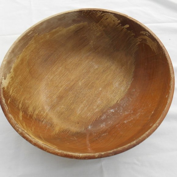 Vintage Wooden Mixing Bowl, 10 inch dia 2.5 deep - Picture 2 of 8